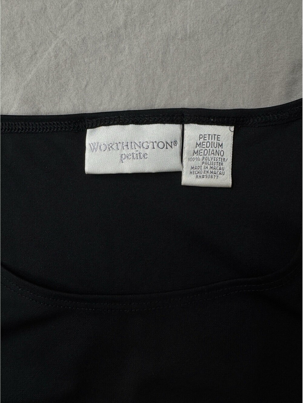 Worthington Petite Tank Top Black Silky Like Size Medium - Picture 2 of 5